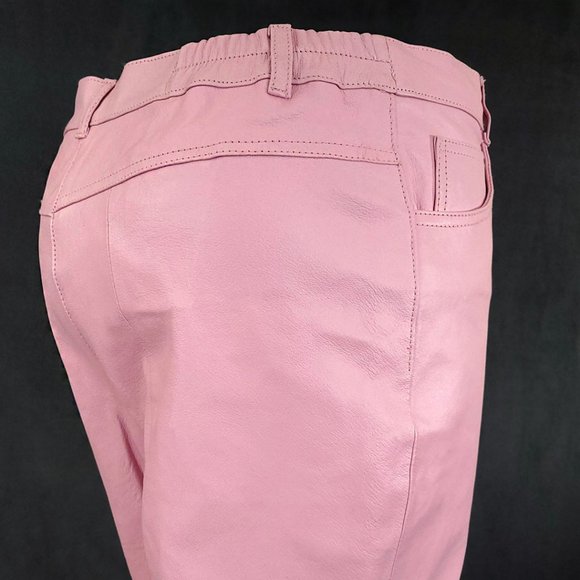 NWT | Genuine Pink Leather Pants | Roaman’s - Picture 7 of 13